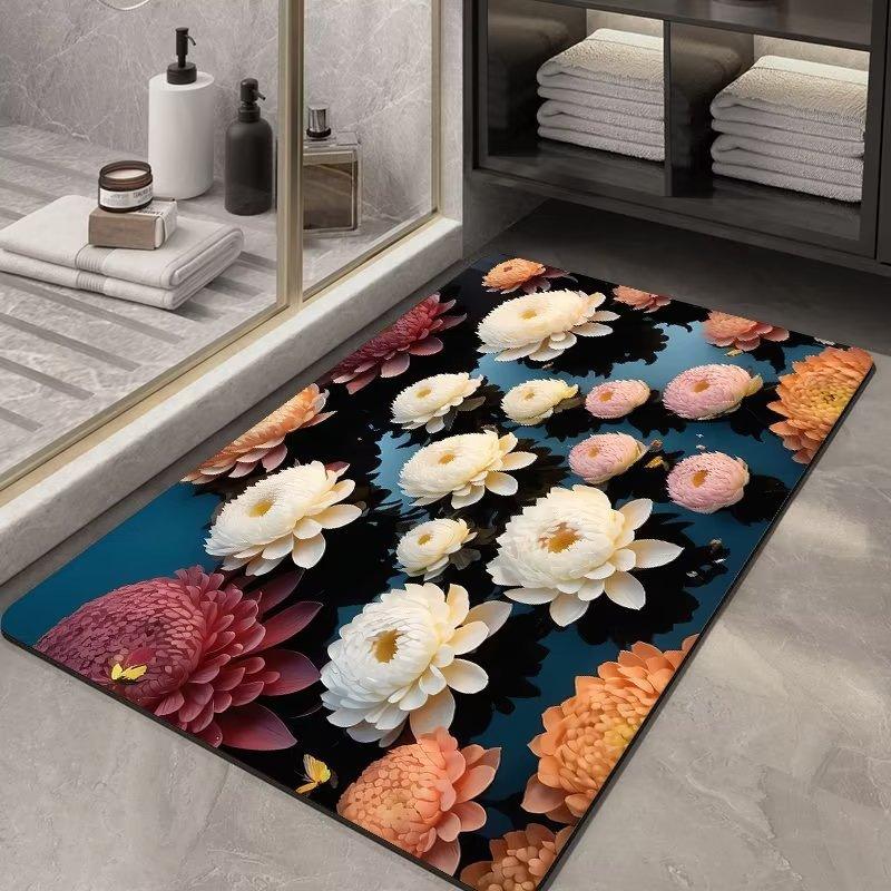 Soft Diatom Ooze Floor Bathroom Absorbent Bathroom Step Mat Quick-drying Non-slip Toilet Door Mat - Pacisia