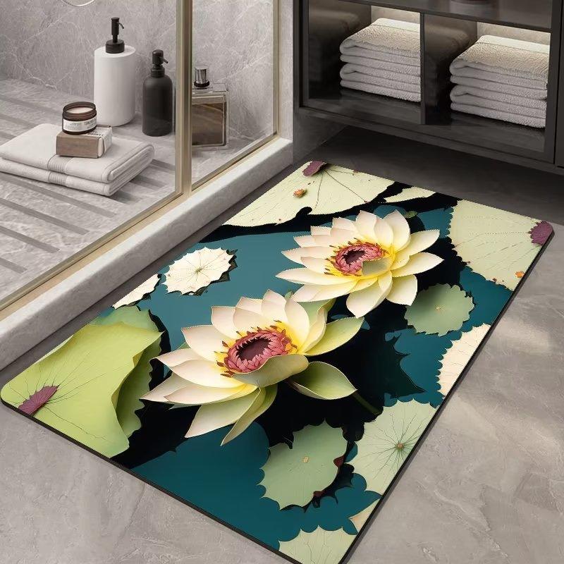 Soft Diatom Ooze Floor Bathroom Absorbent Bathroom Step Mat Quick-drying Non-slip Toilet Door Mat - Pacisia