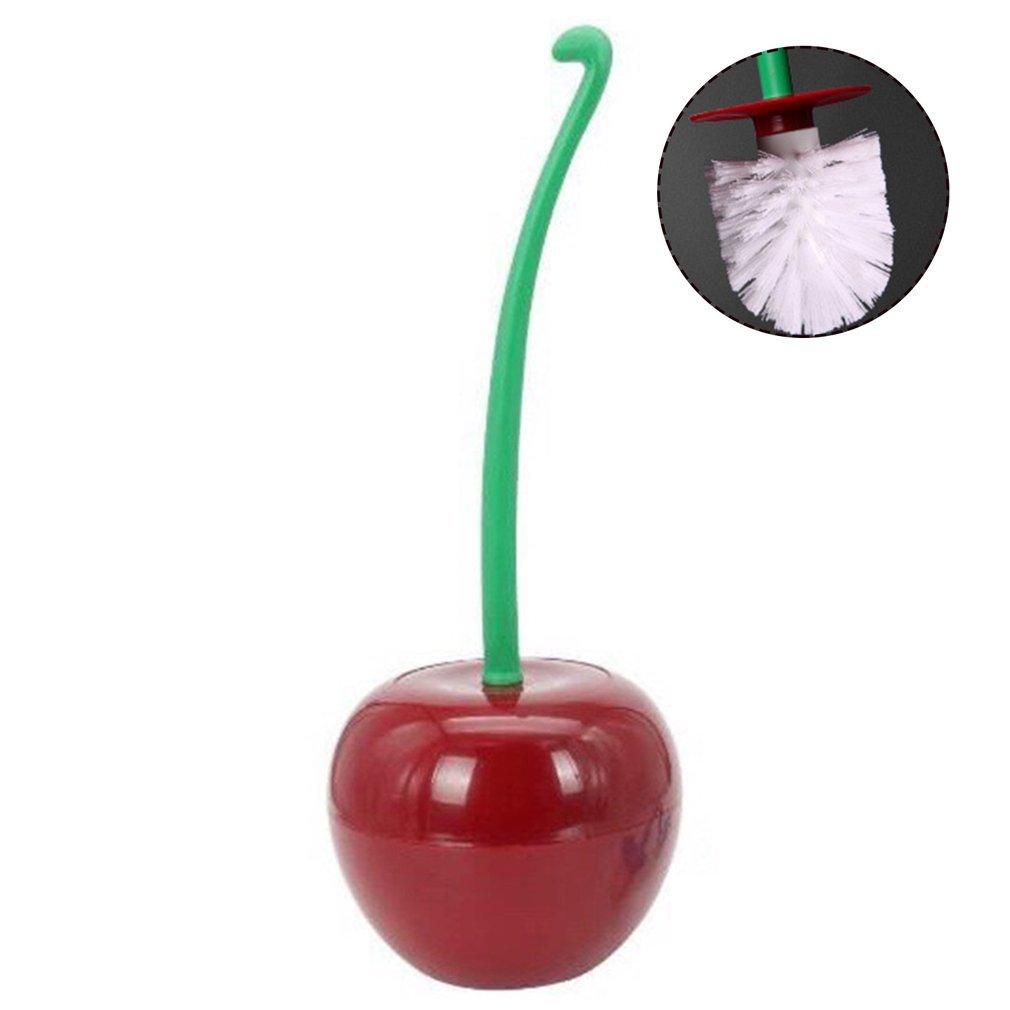 Long Handle Soft Hair Household Toilet Brush Cherry Toilet Brush Daily Necessities Creative Plastic Cleaning Brush Toilet Brush Set - Pacisia