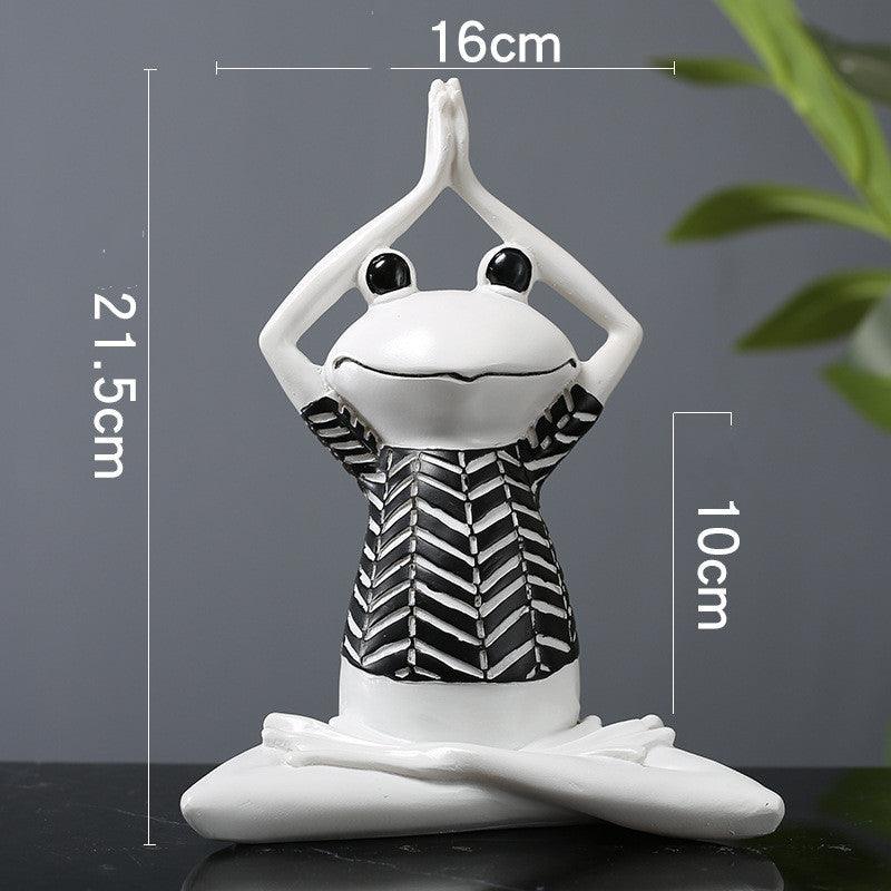 Yoga Frog Figurines Meditation Animal Ornaments Resin Statue Living Room Bedroom Interior Decor Office Home Decoration - Pacisia