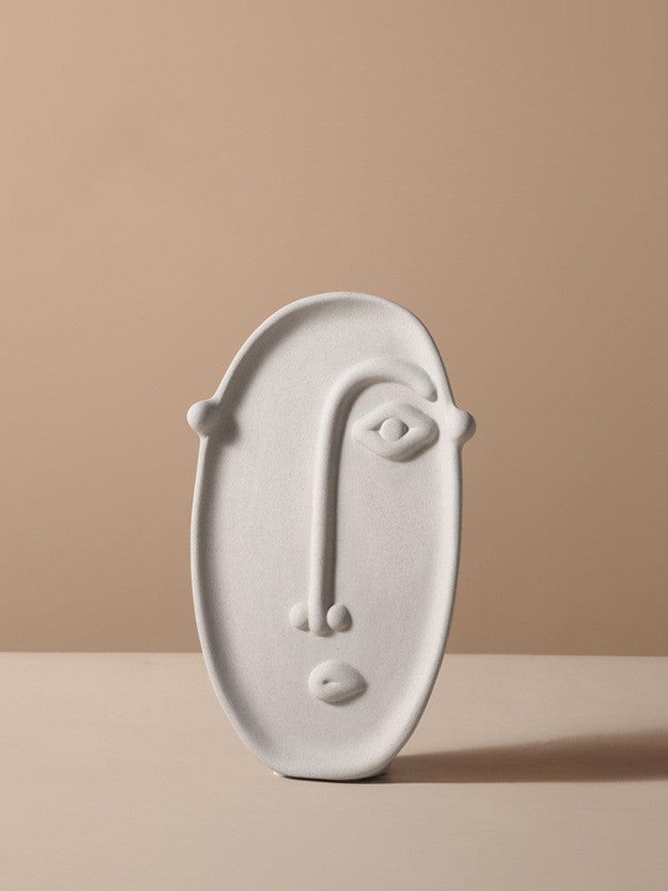 Nordic Creative Ceramic Vase Simple Face Decoration Bedroom Decoration Livingroom Porch Flower Arrangement Home Decoration - Pacisia