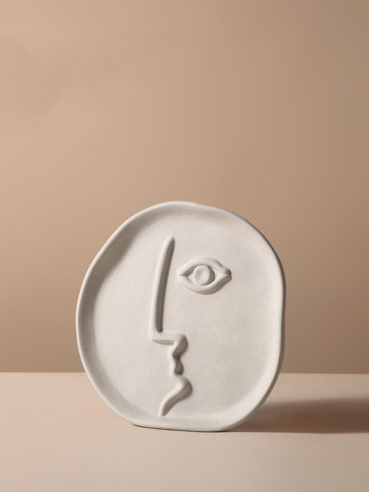 Nordic Creative Ceramic Vase Simple Face Decoration Bedroom Decoration Livingroom Porch Flower Arrangement Home Decoration - Pacisia
