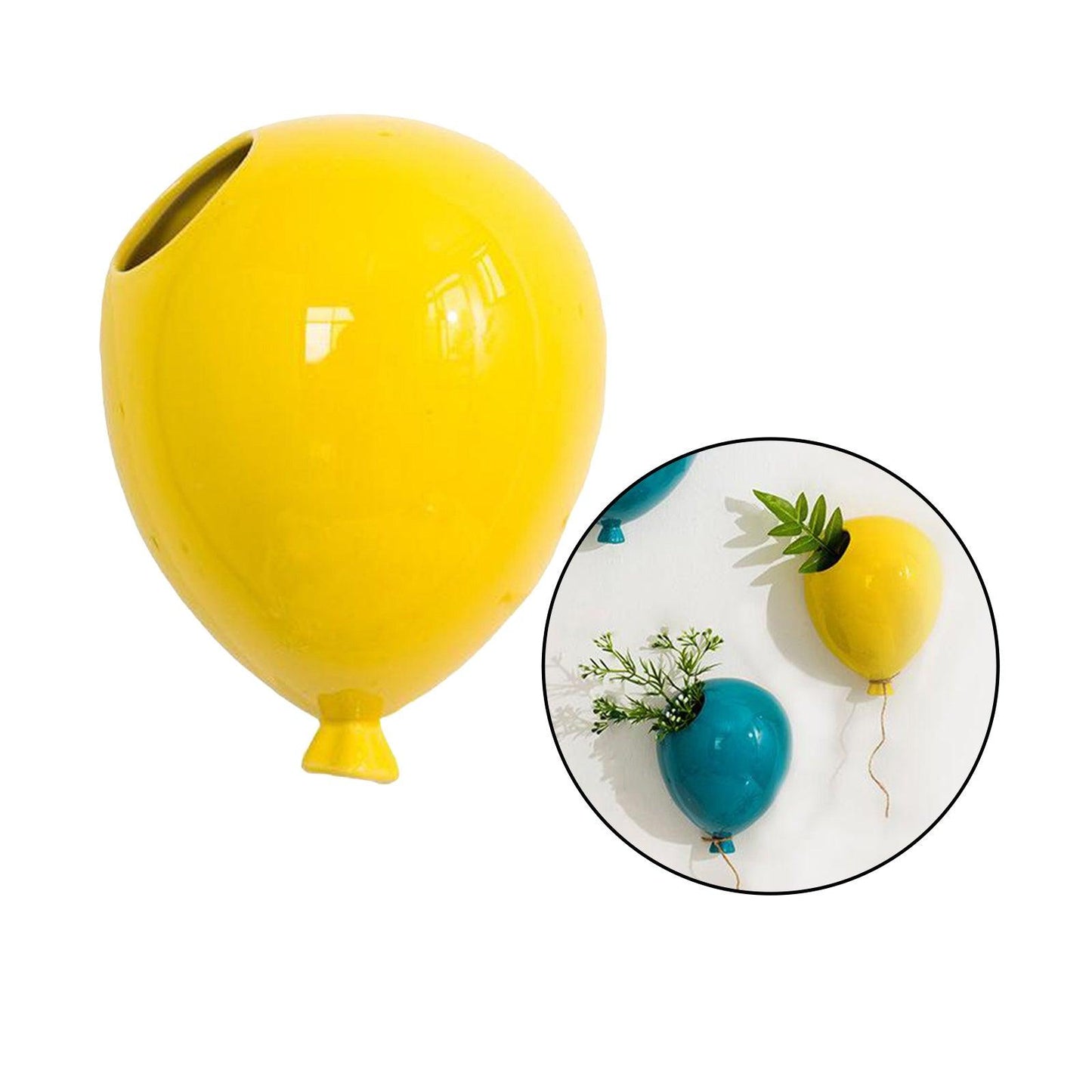 Nordic Creative American Ceramic Balloon Wall Hanging Flower Pot Room Wall Hanging Flower Vase Home Wall Decoration - Pacisia