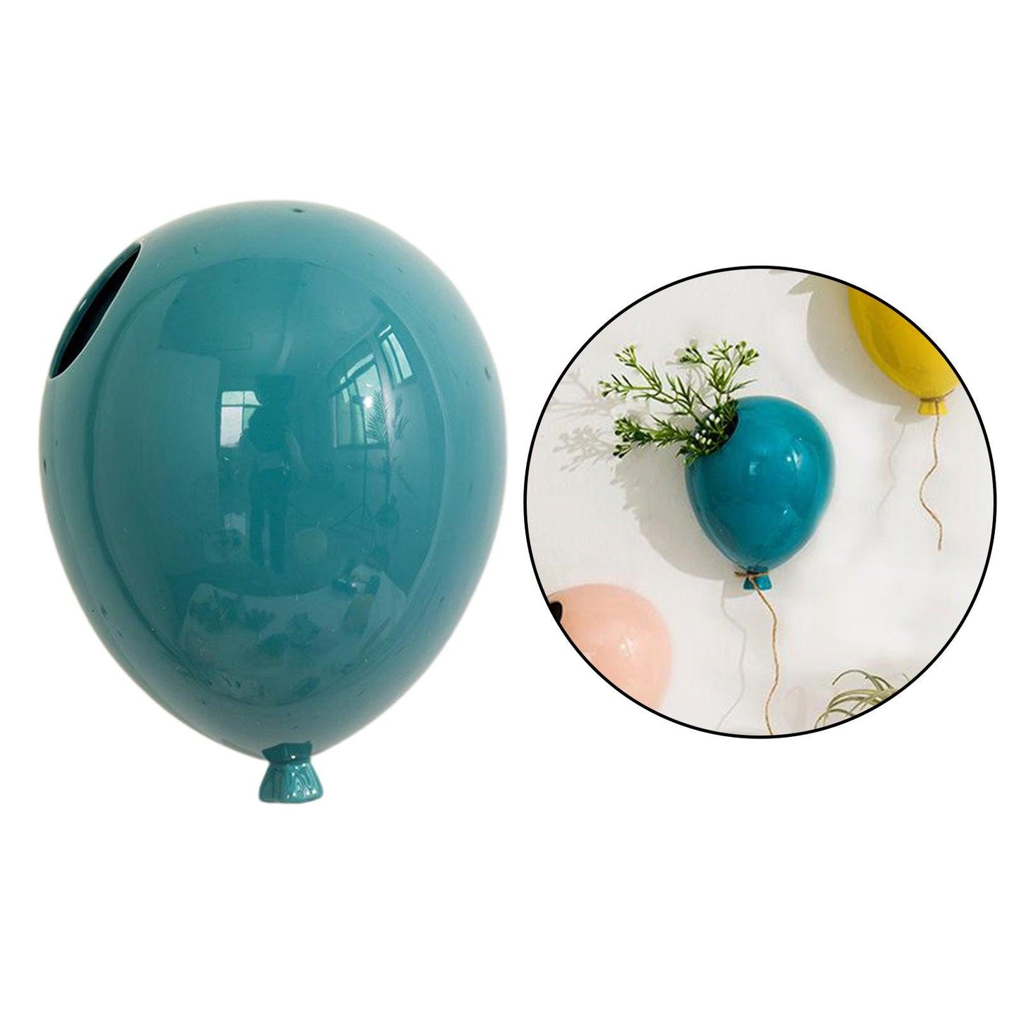 Nordic Creative American Ceramic Balloon Wall Hanging Flower Pot Room Wall Hanging Flower Vase Home Wall Decoration - Pacisia