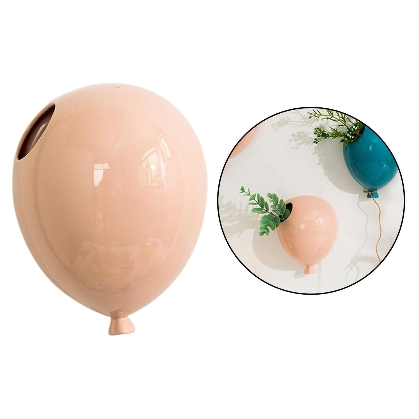 Nordic Creative American Ceramic Balloon Wall Hanging Flower Pot Room Wall Hanging Flower Vase Home Wall Decoration - Pacisia