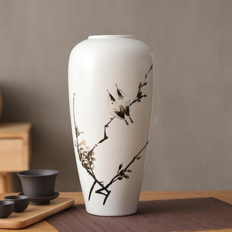 Round Wheel Ceramic Vase Japanese-style Flower Arrangement Home Decor Modern Desktop Decorative Ornaments Zen Porcelain Vases - Pacisia