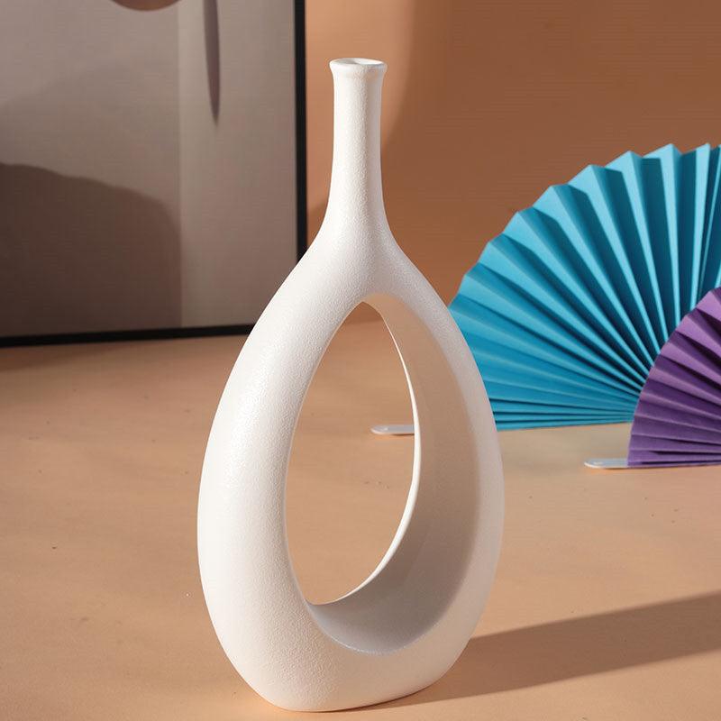 Living Room Art Vase Flower Ceramics Nordic Creative Minimalist TV Cabinet Porch Model Room Decoration Ornaments - Pacisia