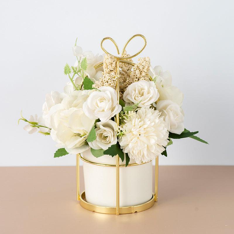 Small Potted Plants Ins Dried Flower Bouquet Simulation Flowers Fake Flowers Living Room Decoration Ornaments Tea Table Spring Festival Floral New Year Decorations - Pacisia