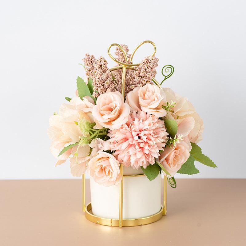 Small Potted Plants Ins Dried Flower Bouquet Simulation Flowers Fake Flowers Living Room Decoration Ornaments Tea Table Spring Festival Floral New Year Decorations - Pacisia