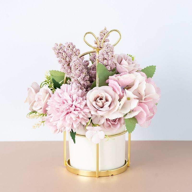 Small Potted Plants Ins Dried Flower Bouquet Simulation Flowers Fake Flowers Living Room Decoration Ornaments Tea Table Spring Festival Floral New Year Decorations - Pacisia