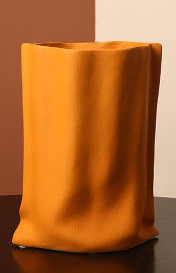 Behanmei Morandi Folded Vase Decoration Ceramic Flower Arrangement Living Room Tv Cabinet Entrance Table Decoration - Pacisia