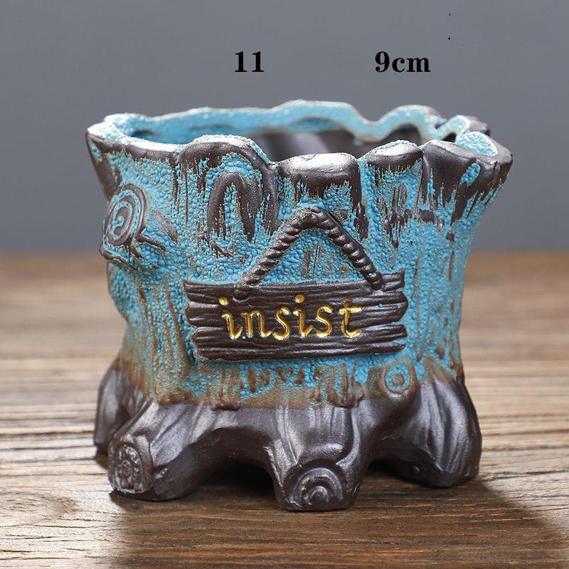 Creative Succulent Flowerpot Green Plant Vase Planter Bonsai Pot macetas Office Desktop Ornaments Ceramic Crafts Garden Art - Pacisia