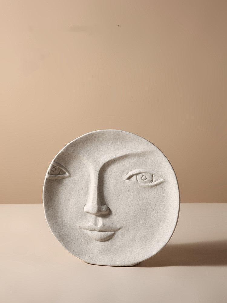 Nordic Creative Ceramic Vase Simple Face Decoration Bedroom Decoration Livingroom Porch Flower Arrangement Home Decoration - Pacisia