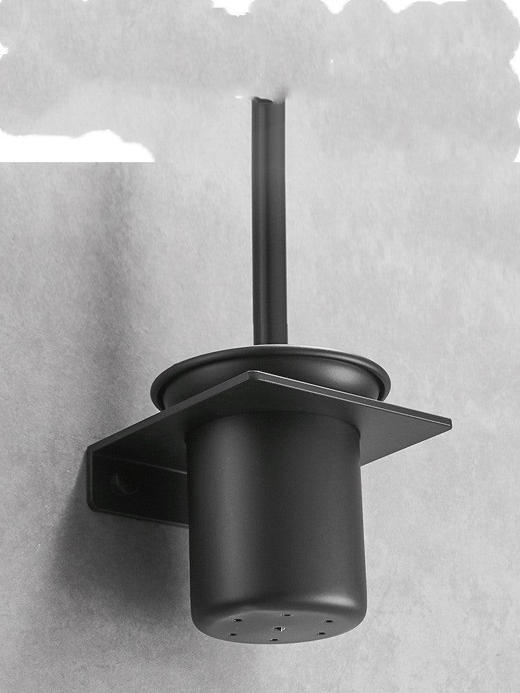 Nordic Black Space Aluminum Punch-free Toilet Toilet Toilet Brush Set Bathroom Rack Wall-mounted Wall-mounted - Pacisia
