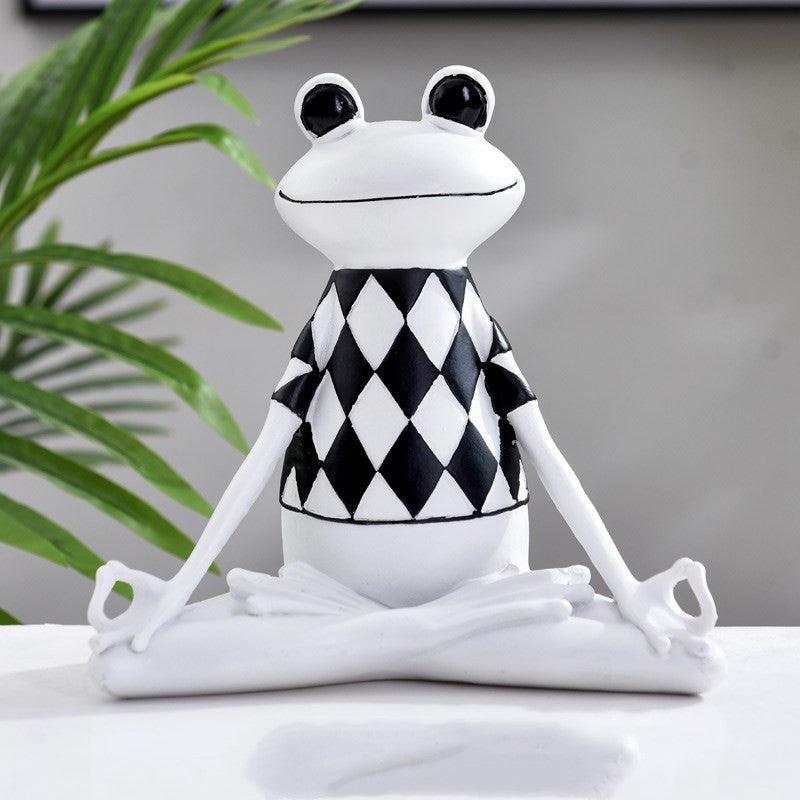 Yoga Frog Figurines Meditation Animal Ornaments Resin Statue Living Room Bedroom Interior Decor Office Home Decoration - Pacisia