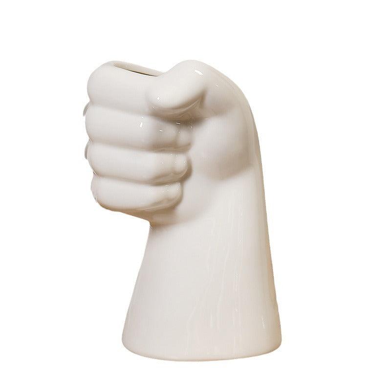 Nordic Ceramic Vase Crafts Creative Gesture Vase Living Room Simple Flower Arrangement Cat's Paw Vase - Pacisia