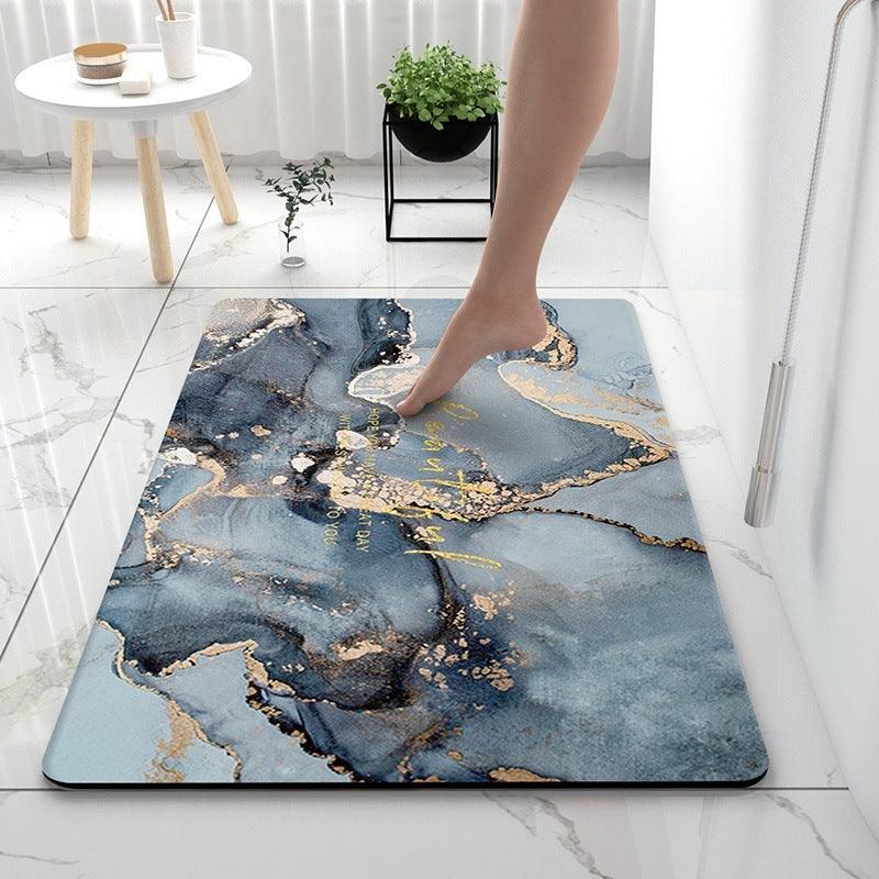 Marbling Bathroom Entrance Absorbent Floor Mat Household Quick-drying Diatom Ooze Floor Mat - Pacisia
