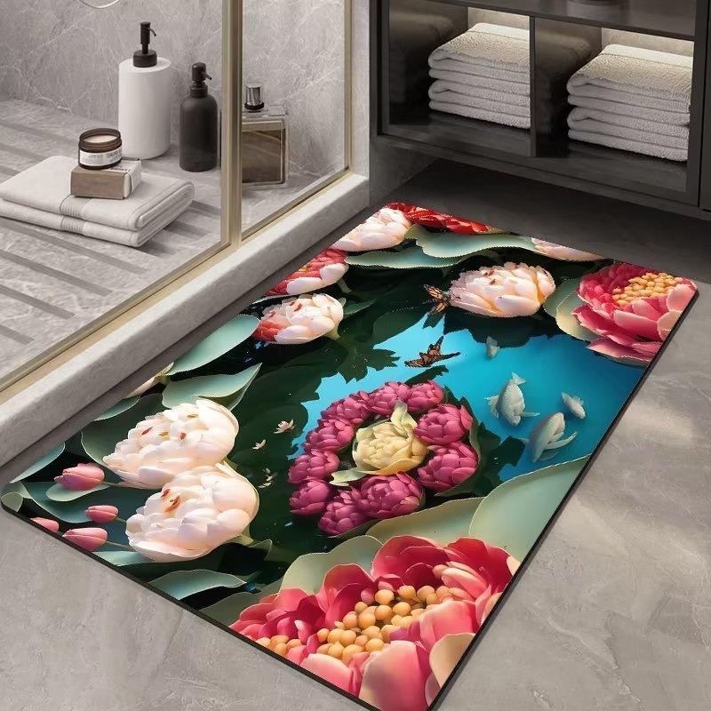 Soft Diatom Ooze Floor Bathroom Absorbent Bathroom Step Mat Quick-drying Non-slip Toilet Door Mat - Pacisia