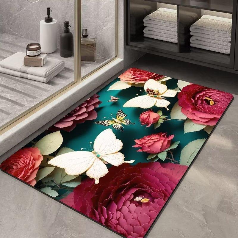 Soft Diatom Ooze Floor Bathroom Absorbent Bathroom Step Mat Quick-drying Non-slip Toilet Door Mat - Pacisia