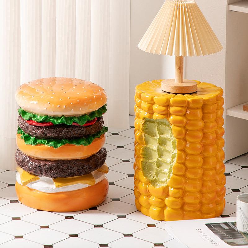 Hamburger Stool Food Net Red Low Stool Restaurant Decoration Corn Side Table Sofa Corner Table Casual Chair Simulation - Pacisia