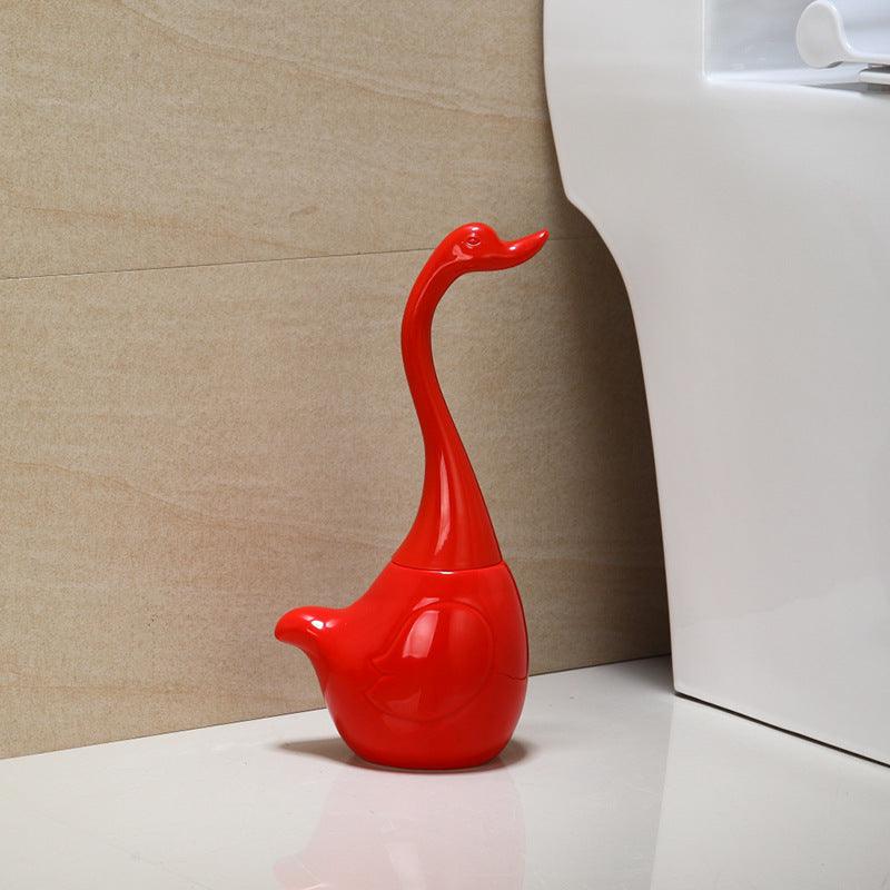 Toilet brush set ceramic base plastic handle Creative Swan sculpt bathroom toiletries toilet brush - Pacisia
