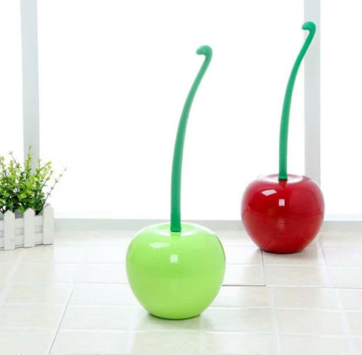Long Handle Soft Hair Household Toilet Brush Cherry Toilet Brush Daily Necessities Creative Plastic Cleaning Brush Toilet Brush Set - Pacisia