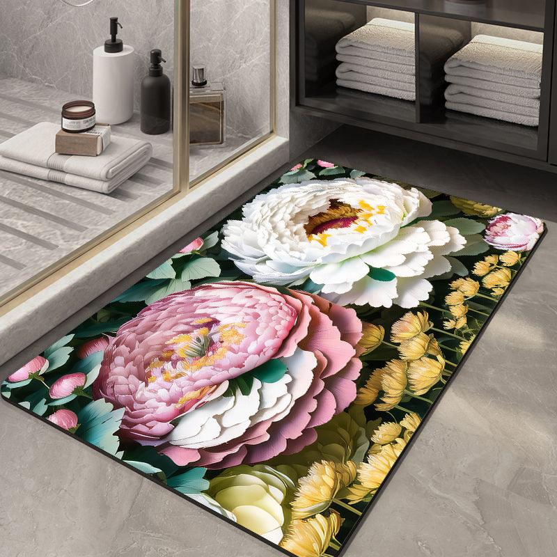 Soft Diatom Ooze Floor Bathroom Absorbent Bathroom Step Mat Quick-drying Non-slip Toilet Door Mat - Pacisia