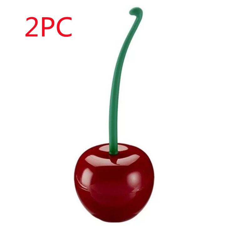 Long Handle Soft Hair Household Toilet Brush Cherry Toilet Brush Daily Necessities Creative Plastic Cleaning Brush Toilet Brush Set - Pacisia