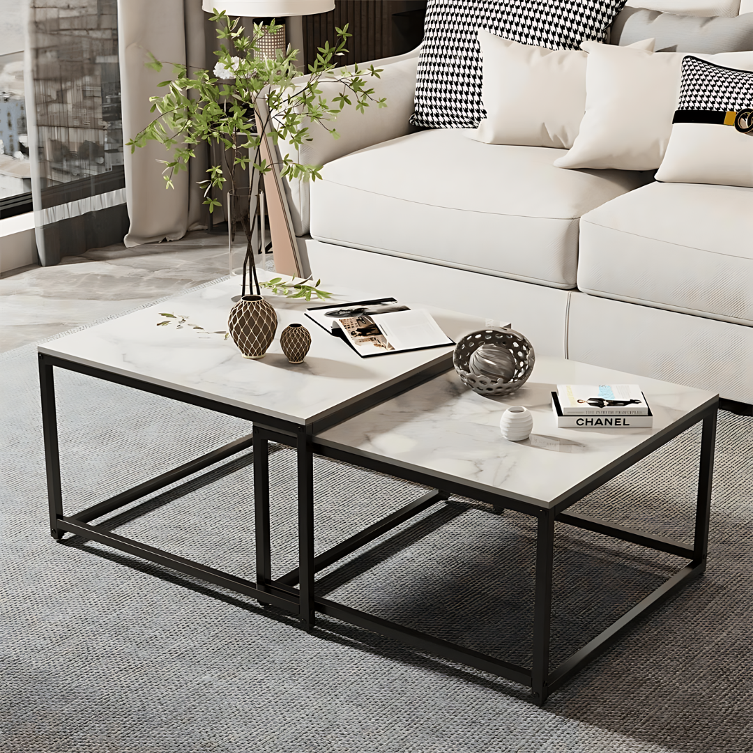 Harmony Marble Nesting Coffee Table Set