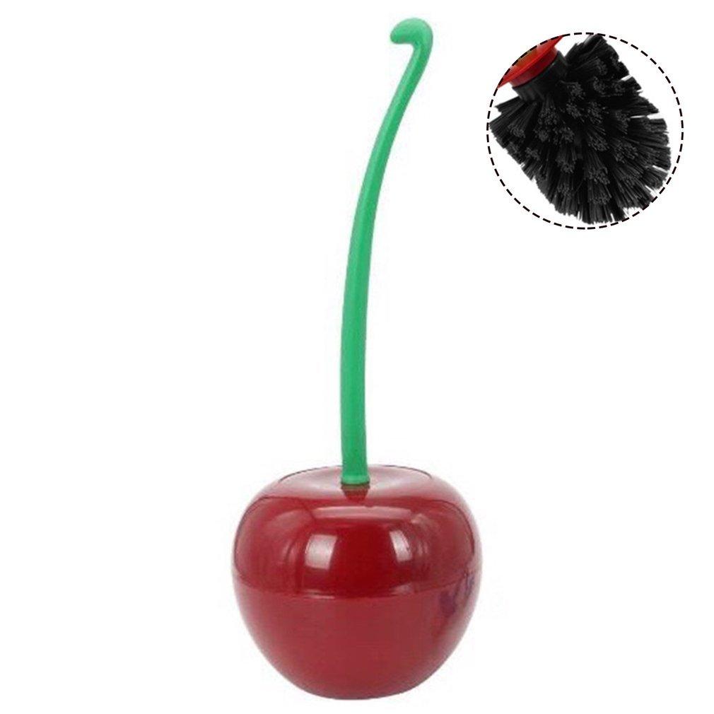 Long Handle Soft Hair Household Toilet Brush Cherry Toilet Brush Daily Necessities Creative Plastic Cleaning Brush Toilet Brush Set - Pacisia