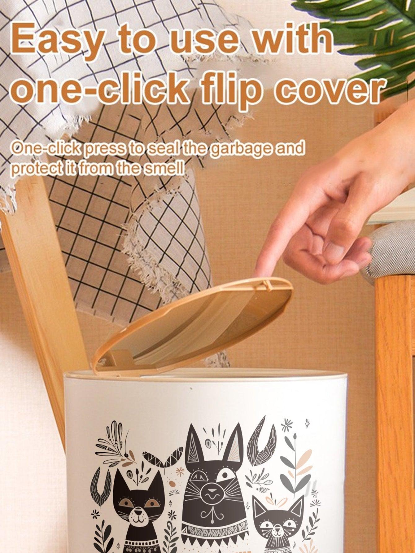 7 L Trash Bin Home Office Rubbish Can Dust Bin Large Lid Lock With Button Large Mouth Design Garbage Basket With Press Lid Dustbin For Room Kitchen - Pacisia