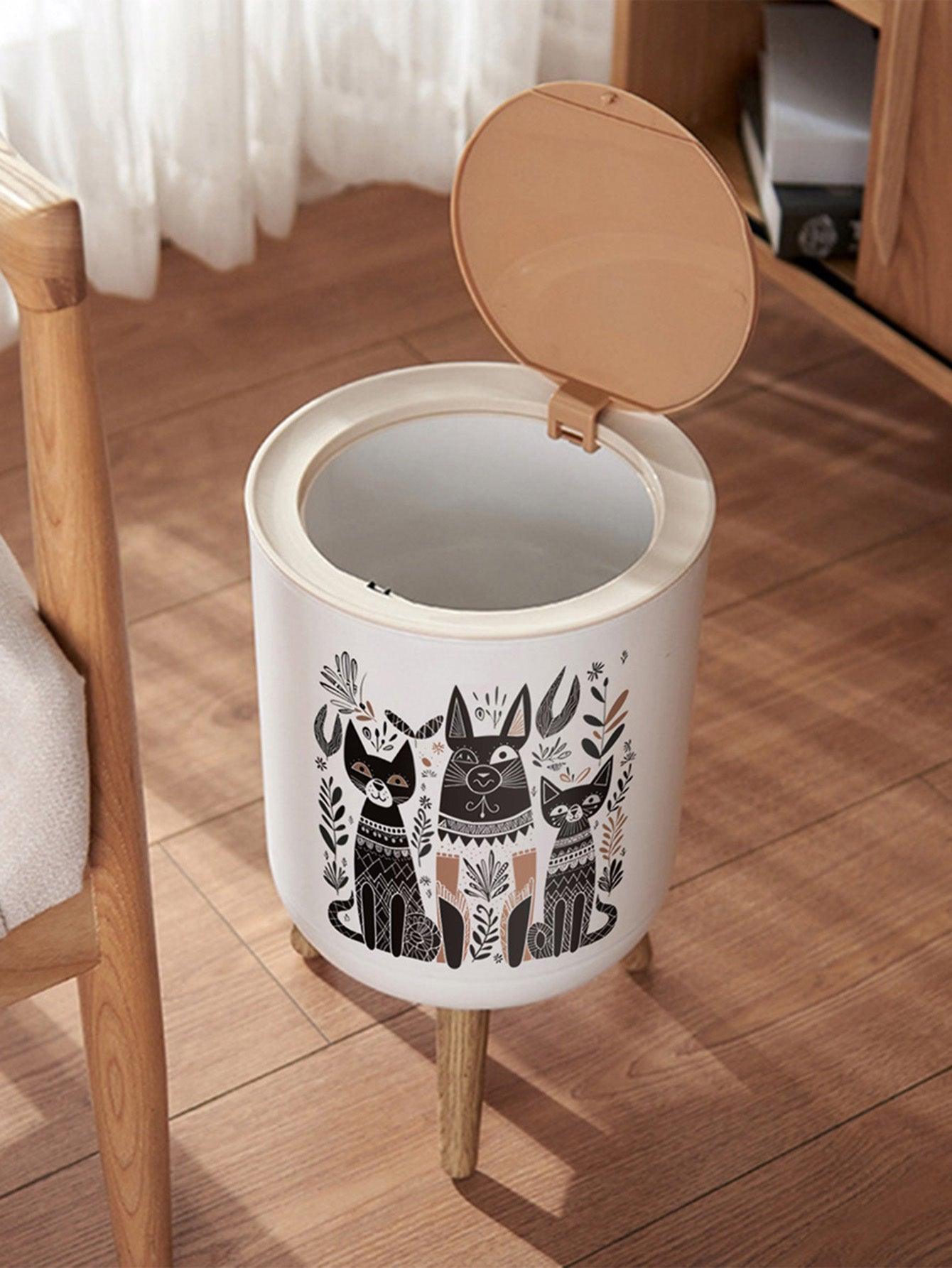 7 L Trash Bin Home Office Rubbish Can Dust Bin Large Lid Lock With Button Large Mouth Design Garbage Basket With Press Lid Dustbin For Room Kitchen - Pacisia