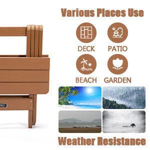TALE Adirondack Portable Folding Side Table Square All-Weather And Fade-Resistant Plastic Wood Table Perfect For Outdoor Garden, Beach, Camping, Picnics,Ban Amazon - Pacisia