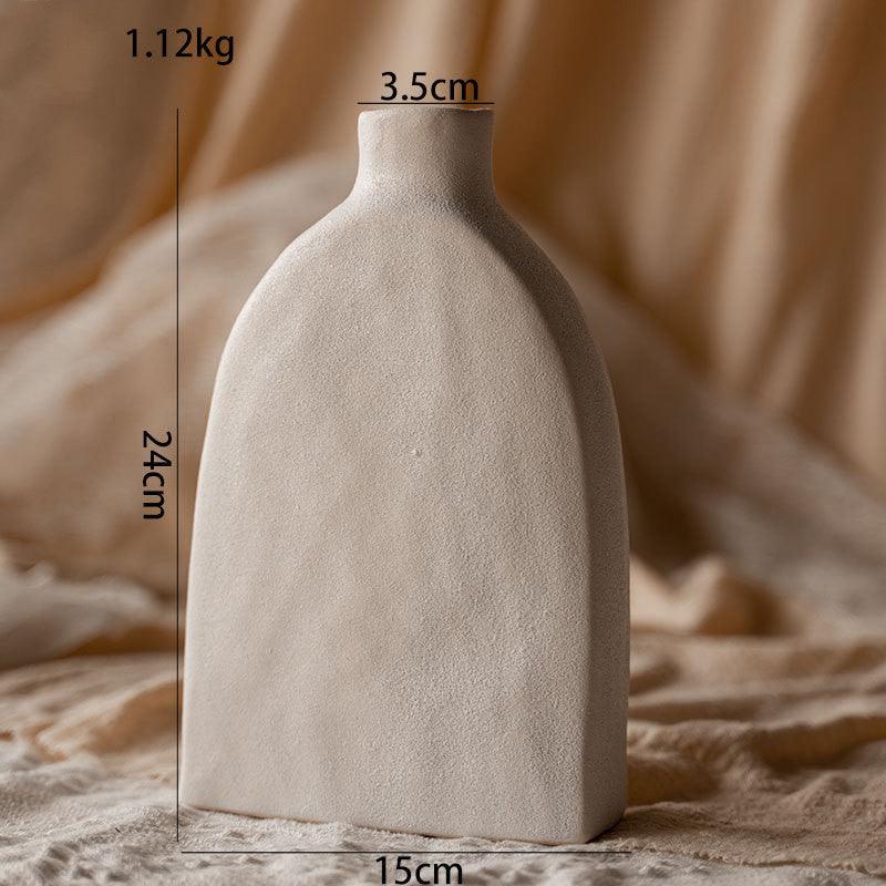 Creative Solitary Style Simple Ceramic Vase Living Room Dry Flower Arrangement Dining Table Bedroom Clay Pot Decoration Ornaments - Pacisia