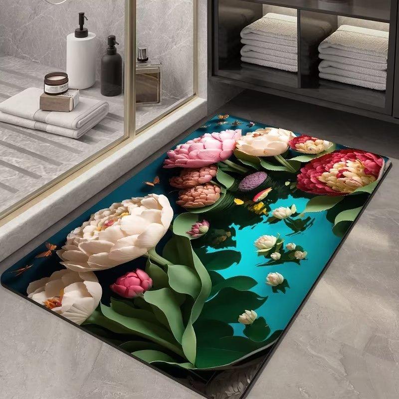 Soft Diatom Ooze Floor Bathroom Absorbent Bathroom Step Mat Quick-drying Non-slip Toilet Door Mat - Pacisia