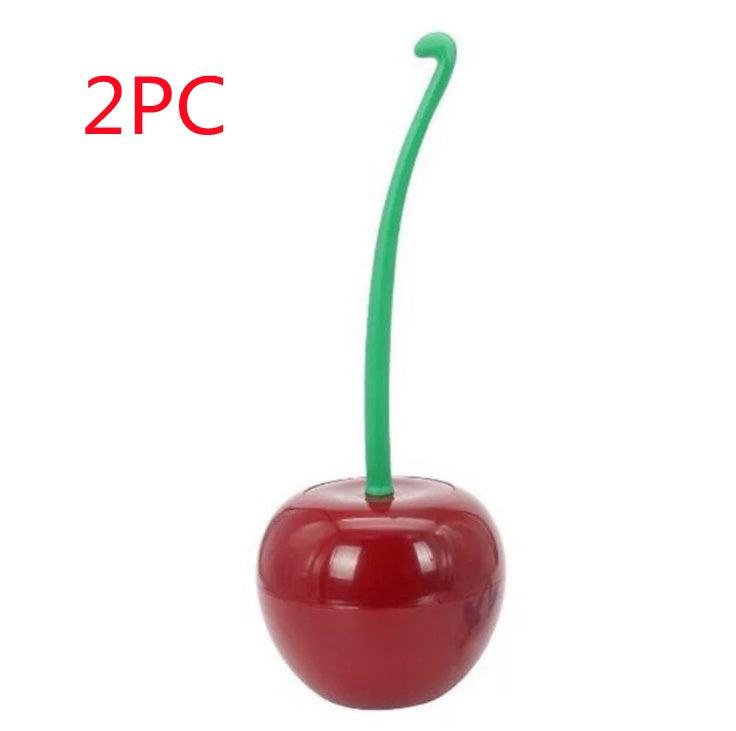 Long Handle Soft Hair Household Toilet Brush Cherry Toilet Brush Daily Necessities Creative Plastic Cleaning Brush Toilet Brush Set - Pacisia