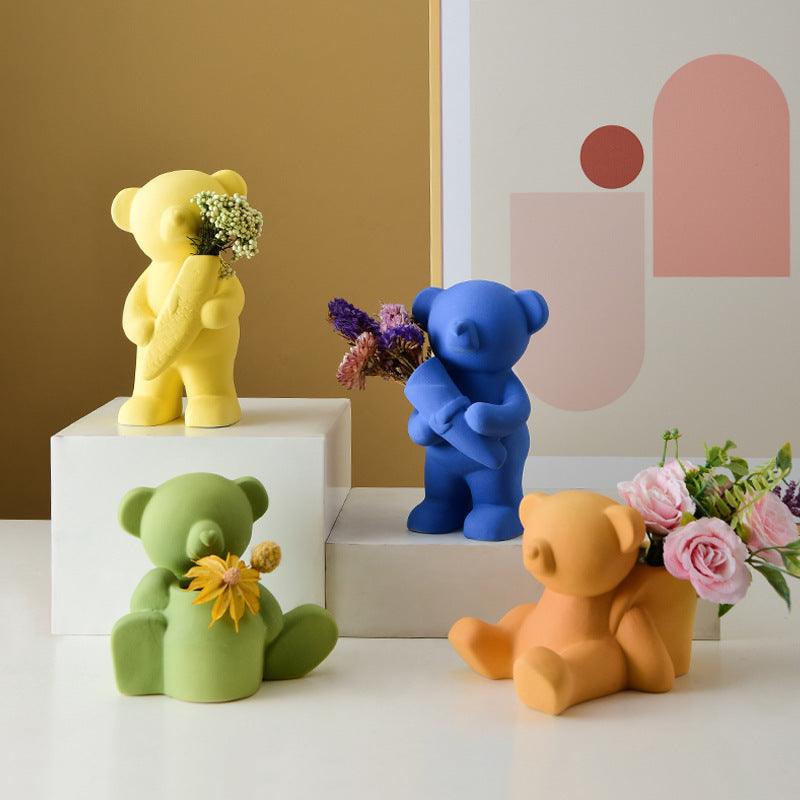 Creative Ceramic Small Vase Decoration Light Luxury Violent Bear TV Cabinet Decoration - Pacisia