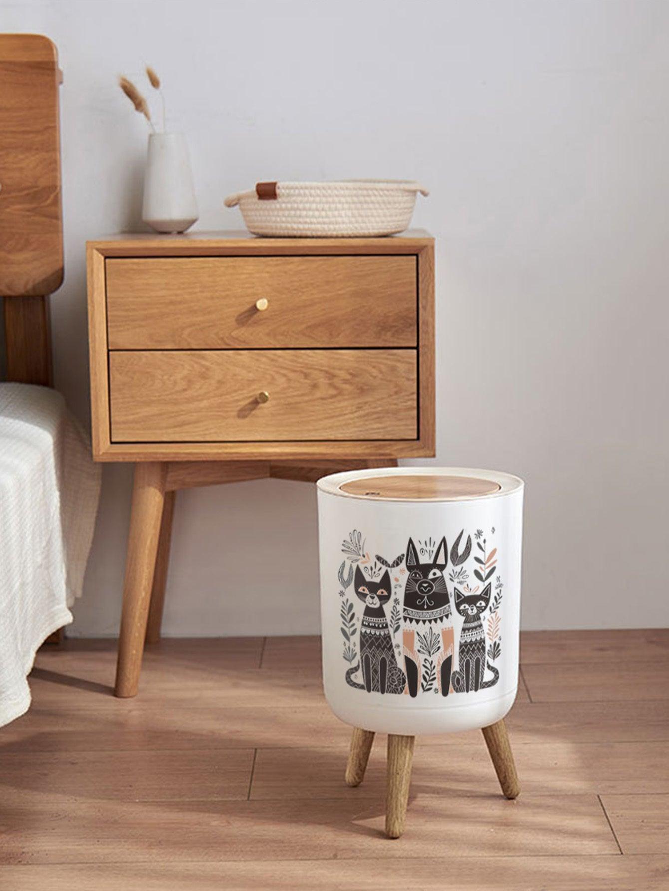 7 L Trash Bin Home Office Rubbish Can Dust Bin Large Lid Lock With Button Large Mouth Design Garbage Basket With Press Lid Dustbin For Room Kitchen - Pacisia