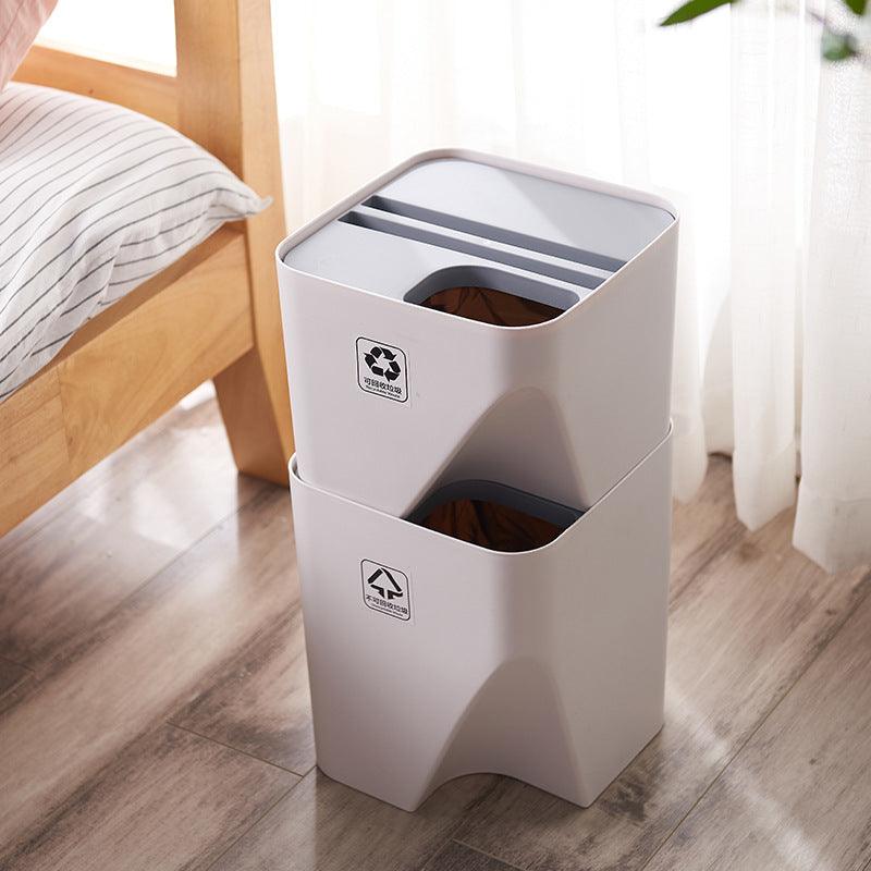 Kitchen Trash Can Recycle Bin Stacked Sorting Trash Bin Household Dry And Wet Separation Waste Bin Rubbish Bin for Bathroom - Pacisia