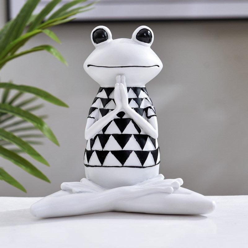 Yoga Frog Figurines Meditation Animal Ornaments Resin Statue Living Room Bedroom Interior Decor Office Home Decoration - Pacisia