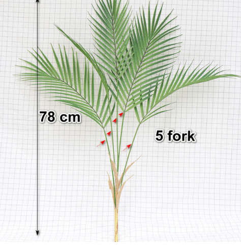 88 CM Green Artificial Palm Leaf Plastic Plants - Pacisia