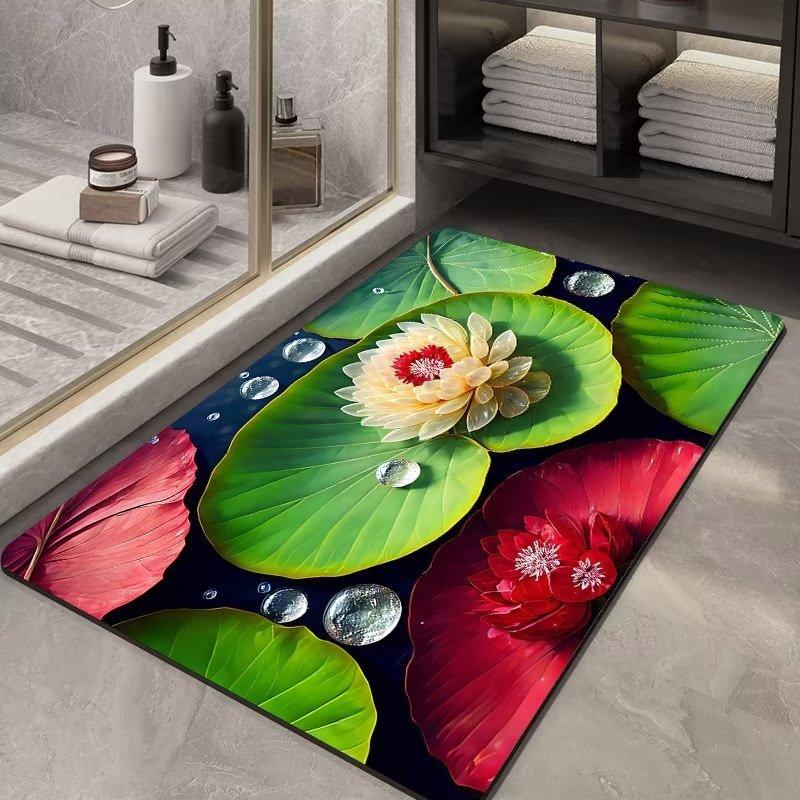 Soft Diatom Ooze Floor Bathroom Absorbent Bathroom Step Mat Quick-drying Non-slip Toilet Door Mat - Pacisia