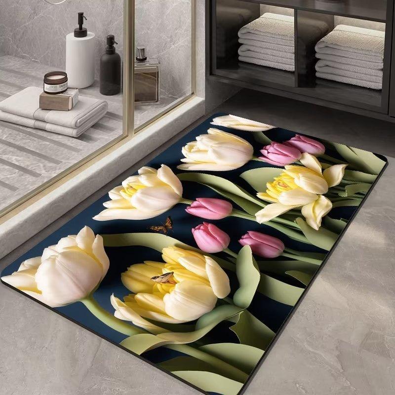 Soft Diatom Ooze Floor Bathroom Absorbent Bathroom Step Mat Quick-drying Non-slip Toilet Door Mat - Pacisia