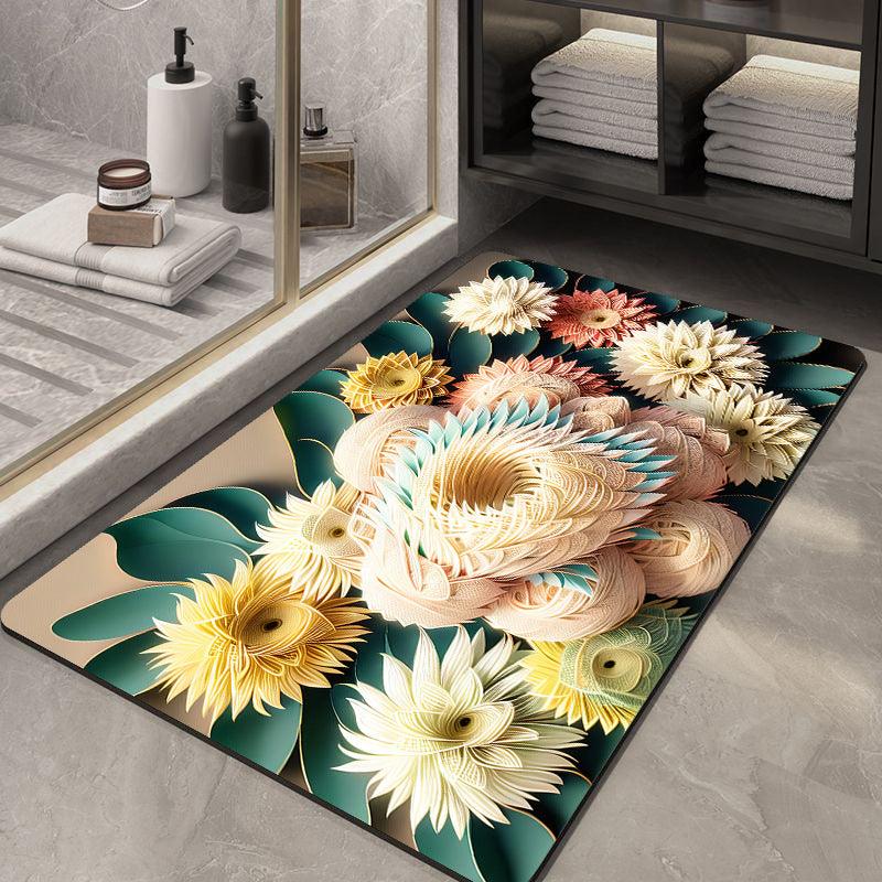 Soft Diatom Ooze Floor Bathroom Absorbent Bathroom Step Mat Quick-drying Non-slip Toilet Door Mat - Pacisia