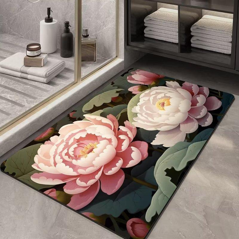 Soft Diatom Ooze Floor Bathroom Absorbent Bathroom Step Mat Quick-drying Non-slip Toilet Door Mat - Pacisia