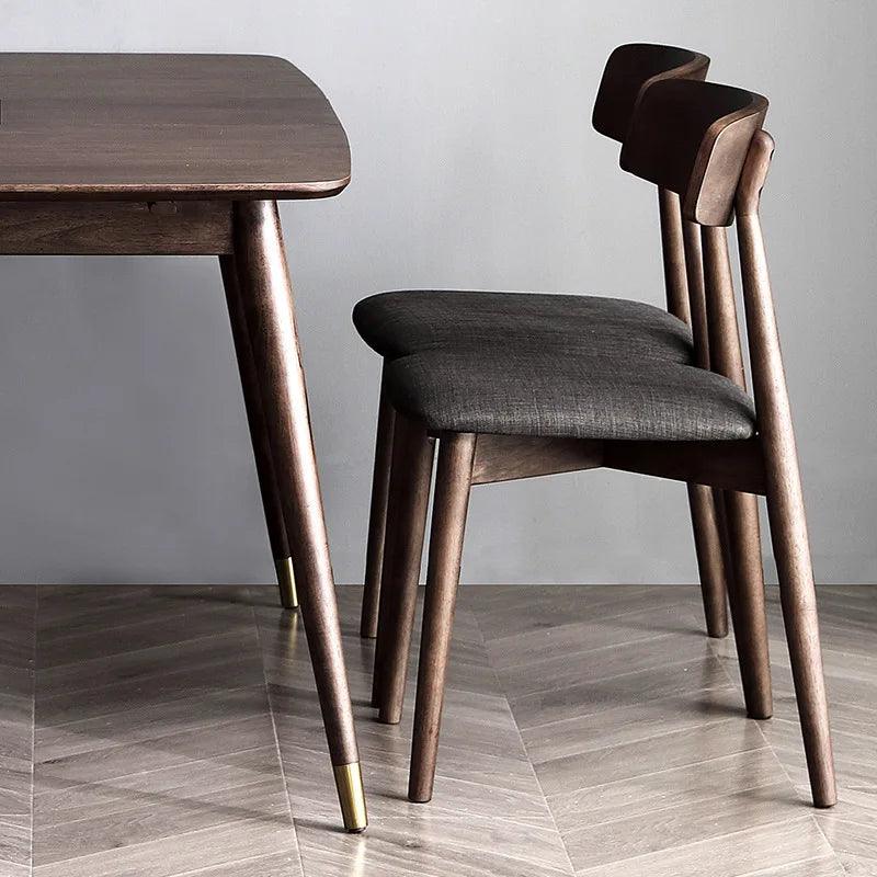 Black Versatile Modern Minimalist Design Made Of Solid Oak Material Used For Dining Chair Or Walnut Color Backrest Leisure Chair - Pacisia