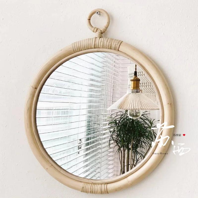 Nordic Decorative Wall Mirror Modern Style Small Bedroom Gift Mirror Hanging Display Espejos Aesthetic Mirror Home Decor - Pacisia