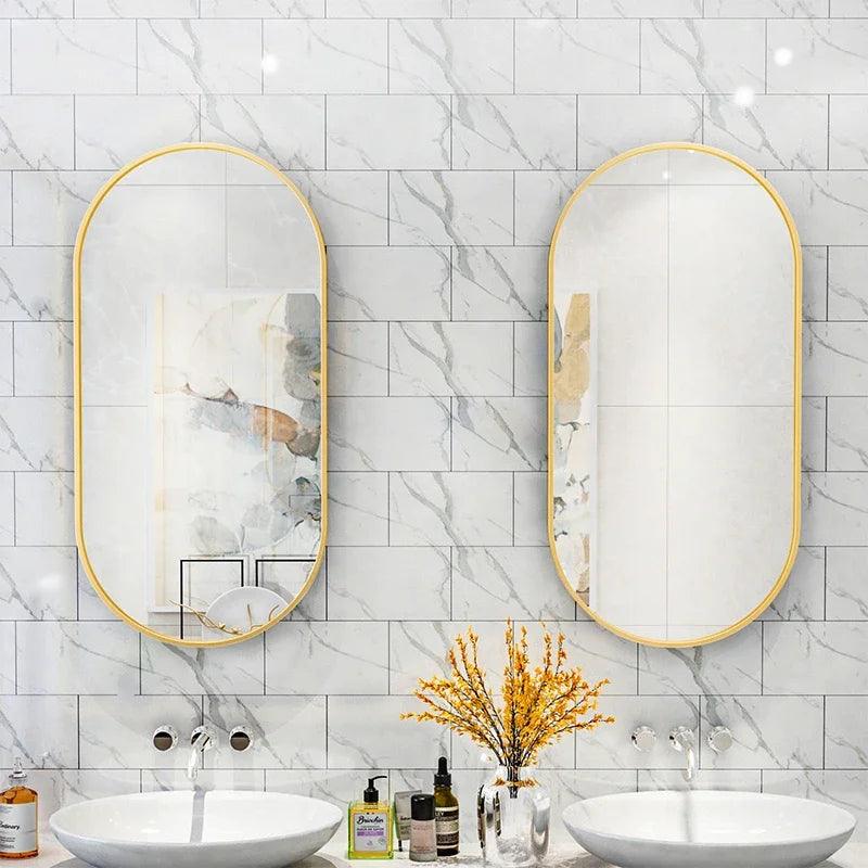 Portable Shower Mirror Oval Frame Unbreakable Vanity Mirrors Wall Bedroom Adornos Para El Hogar Livingroom Decor Accessories - Pacisia