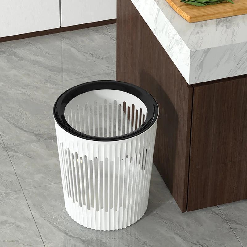 White Nordic Waste Bin Living Room Simple Plastic Trash Can Kitchen Cleaning Tools Garbage Bin Bathroom lixeira Home Products - Pacisia