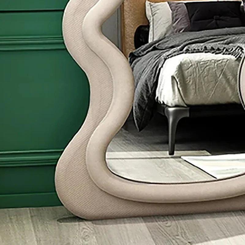 Bedroom Child Mirror Pink Irregular Large Floor Mirror Wavy Aesthetic Espejos Grandes De Cuerpo Entero Home Decorating Items - Pacisia
